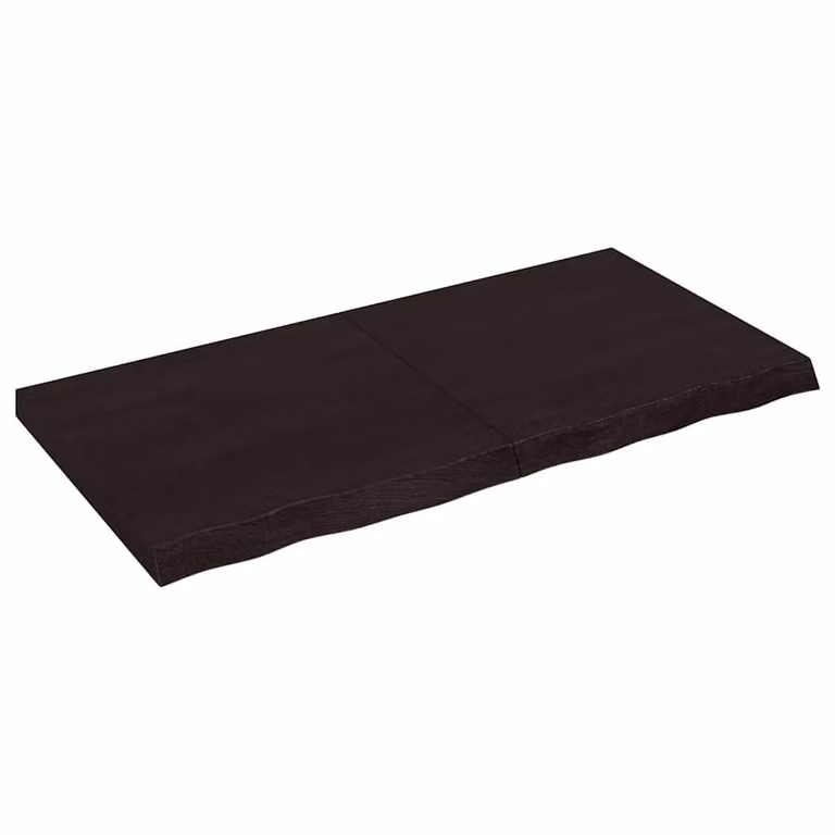 Piano Tavolo in Rovere Massello con Bordo Naturale vidaXL, Marrone, L: 120 cm, P: 60 cm, H: 28,8 cm