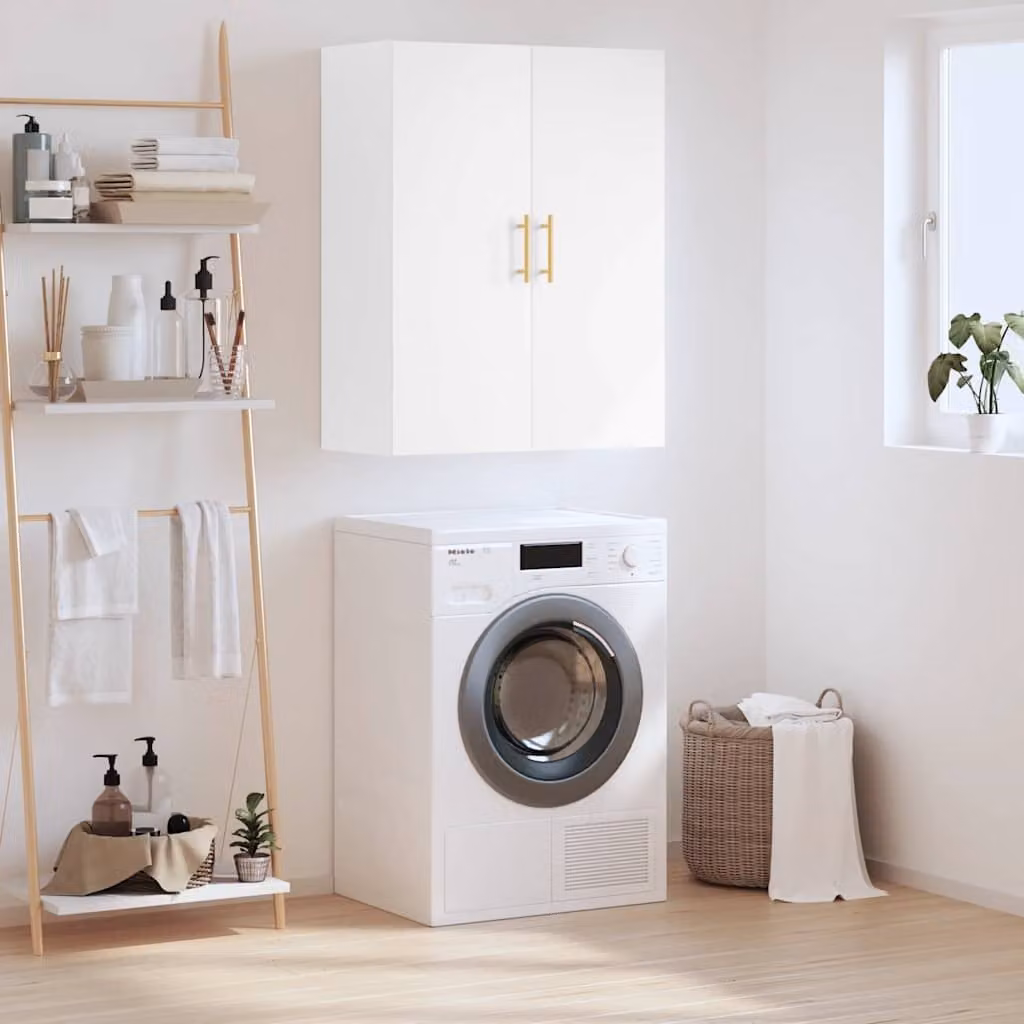 Mobile a parete moderno vidaXL Bianco con ante a battente L: 69,5 cm, P: 34 cm, H: 90 cm