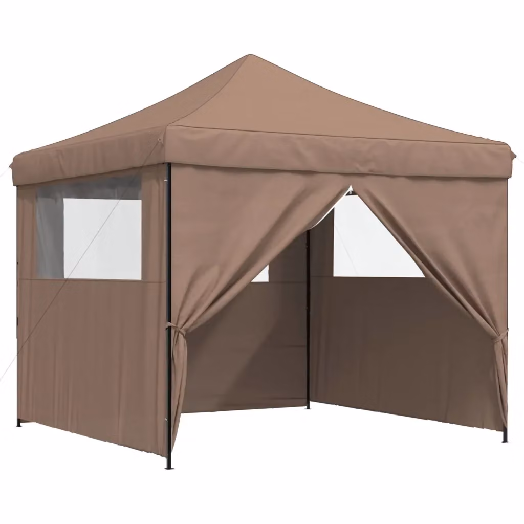 Tenda da festa marrone in tessuto Oxford e PVC L/P/H: 292 x 292 x 315 cm – 2