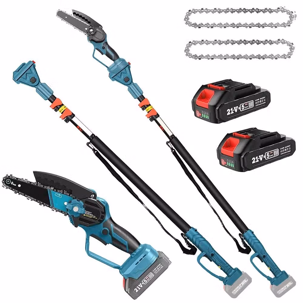 Troncatrice a motore telescopico, funzionamento senza fili, design leggero, 2 batterie