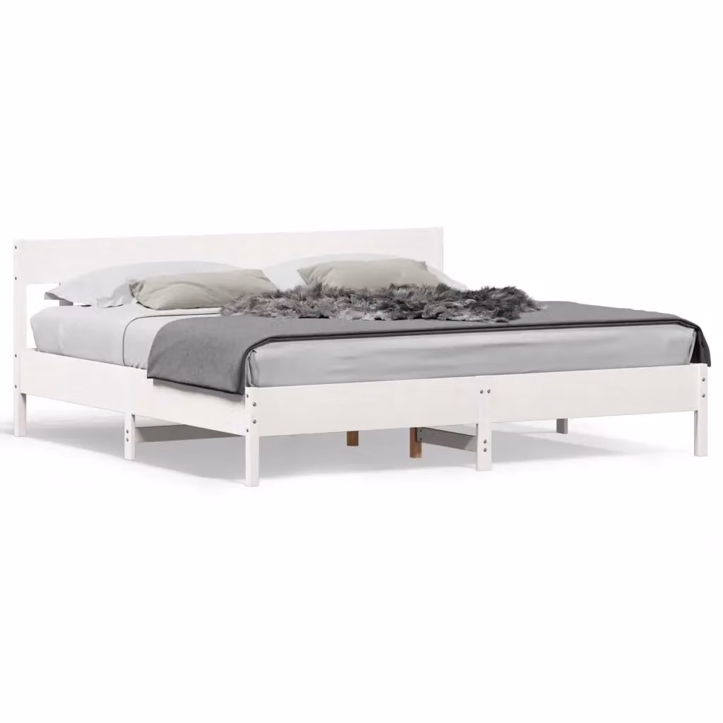Giroletto vidaXL in legno massello di pino bianco con doghe piatte fissate 200x200 cm – 2