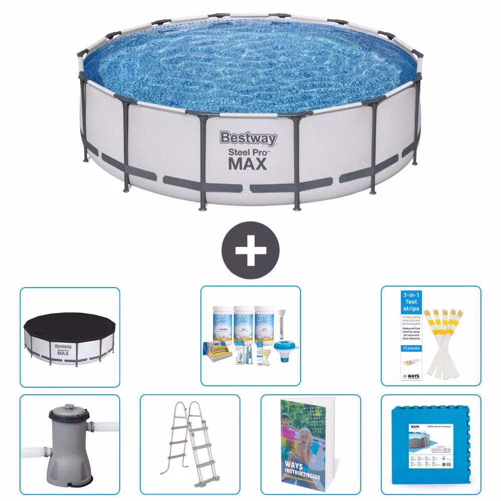 Piscina gonfiabile Bestway Steel Pro MAX, rotonda, 427x122 cm, composta da 6 parti, modello S536