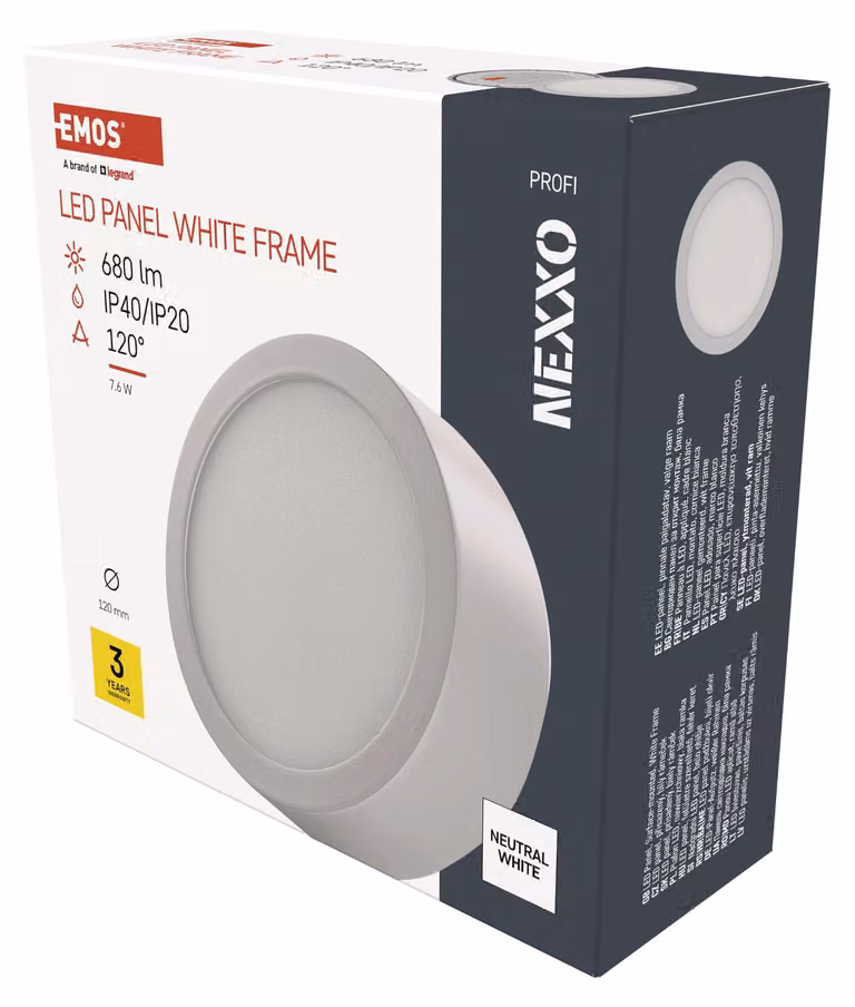 EMOS Apparecchio LED NEXXO, rotondo, bianco, 7,6W, bianco neutro, ZM5125