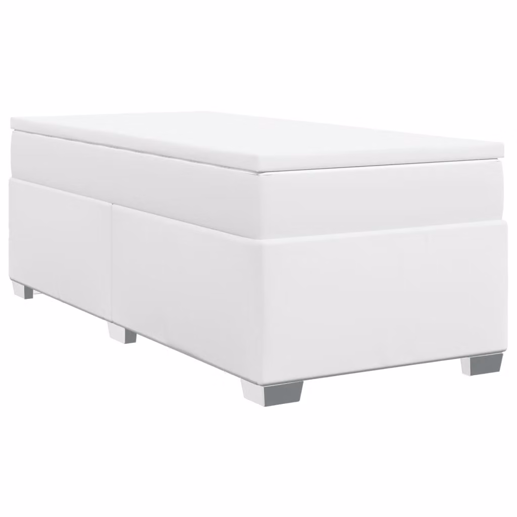 Giroletto a Molle con Materasso Bianco 90x190 cm in Pelle finta