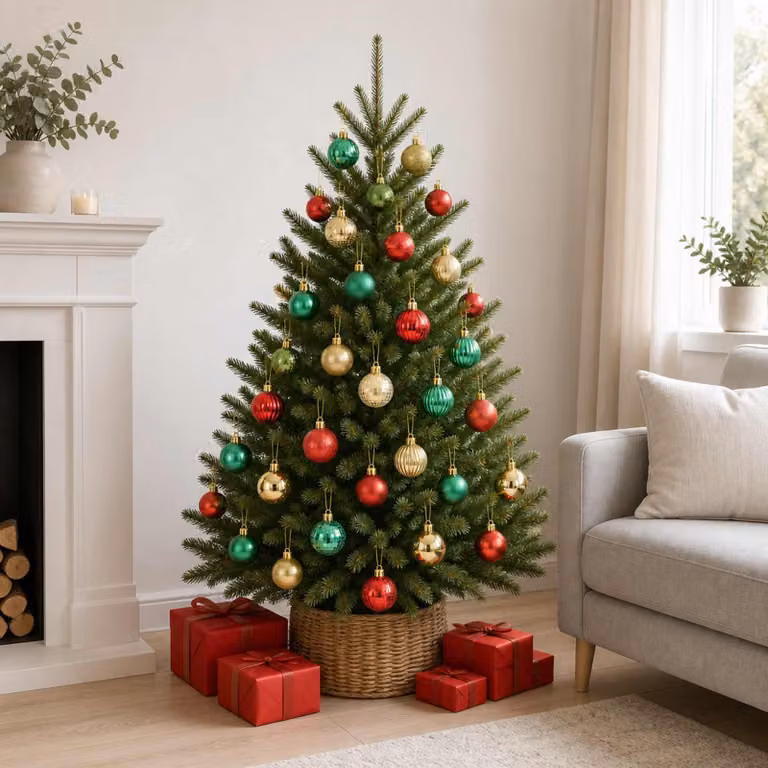 vidaXL Set di Palline di Natale 100 pz Rosso, oro e verde 4 cm
