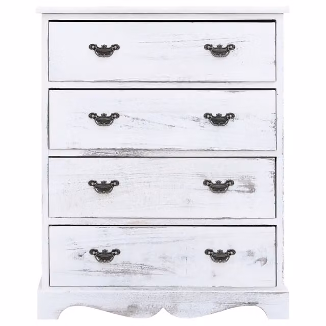 Cassettiera bianca vidaXL in legno e MDF da appendere a parete L: 60 cm, P: 30 cm, H: 75 cm