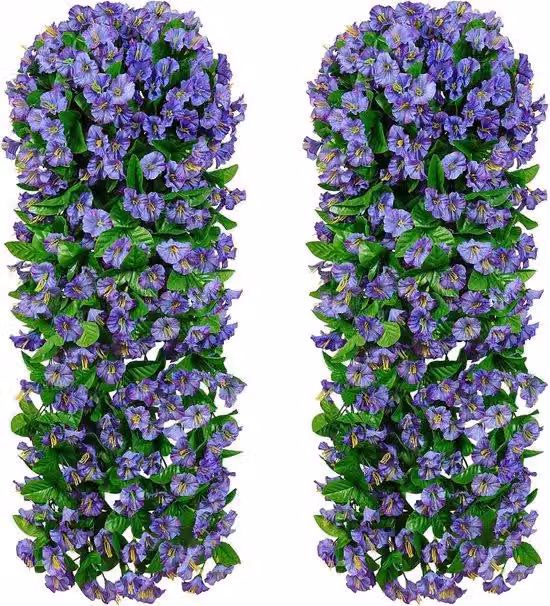 Set di piante artificiali da appendere (2 pezzi) – Decorazione floreale realistica per interni ed esterni