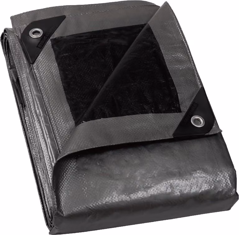 Telone impermeabile 2m x 3m Grigio Argento/Nero Stabilizzato ai raggi UV