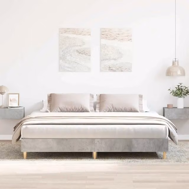 Giroletto senza Materasso-Struttura Letto Grigio Cemento 200x200 cm Truciolato