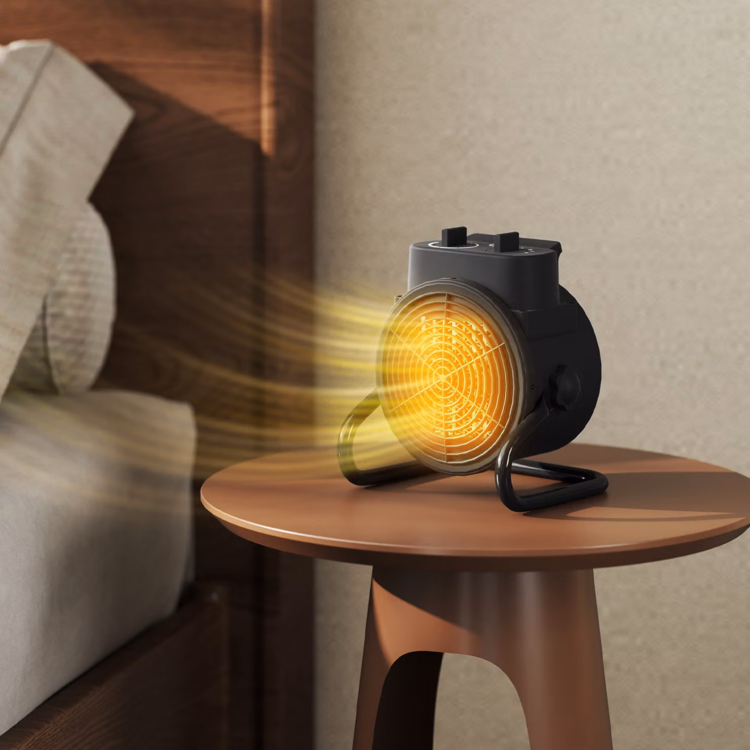 Riscaldatore elettrico HOMCOM a 3 modalità con protezione da surriscaldamento, Nero, L 21.5 cm x P 15.8 cm x H 22 cm – 2