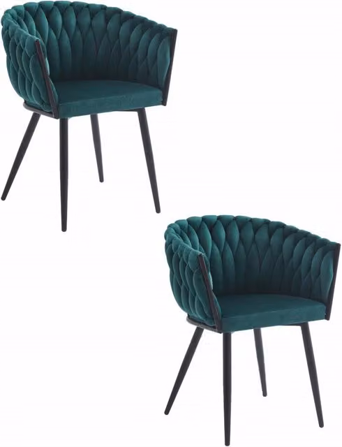 Sedia VALORA MAYAN - Ergonomica in velluto verde x 2