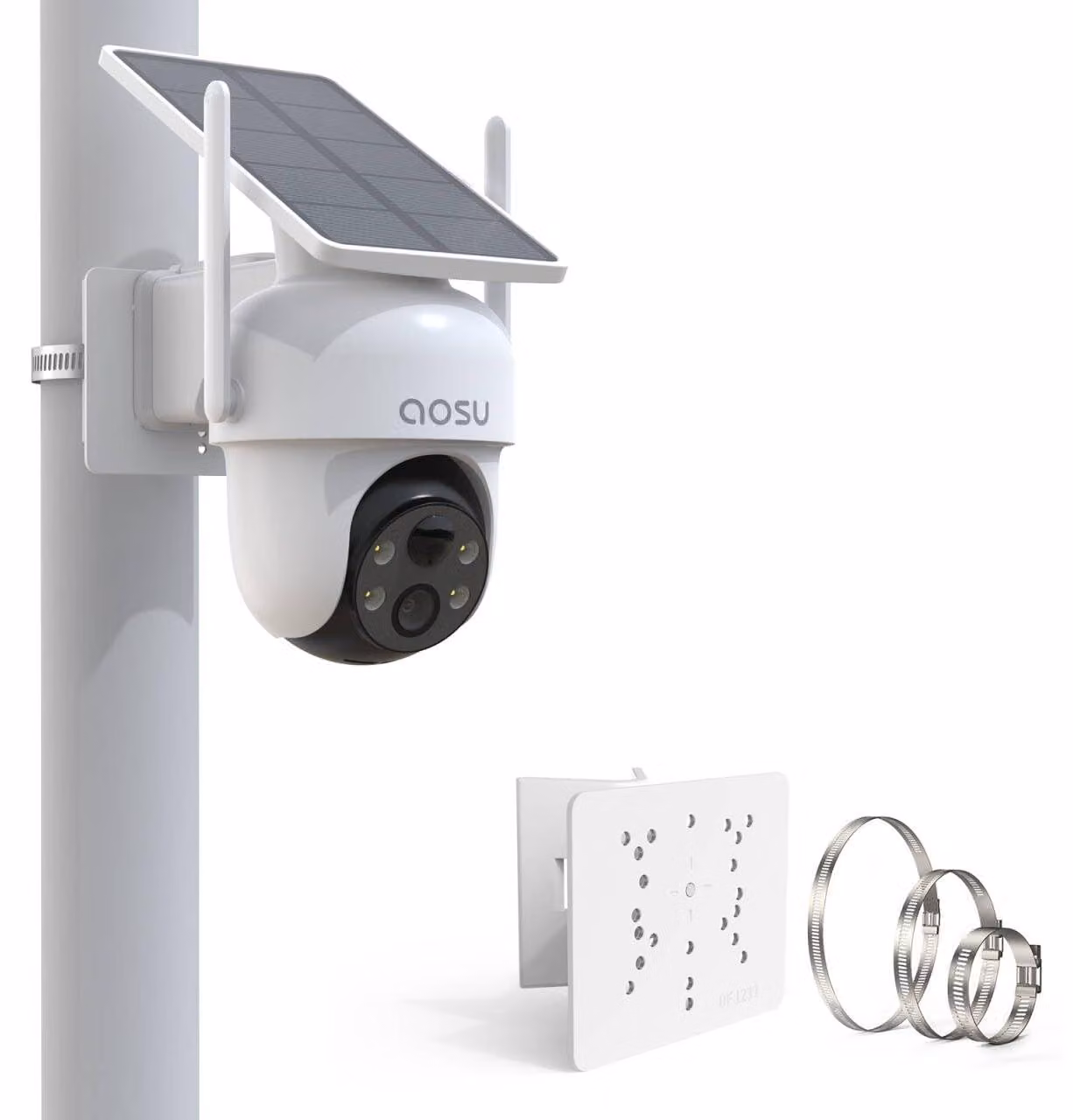 Supporto per montaggio di telecamere di sicurezza, fissaggio regolabile per piscine, colore bianco