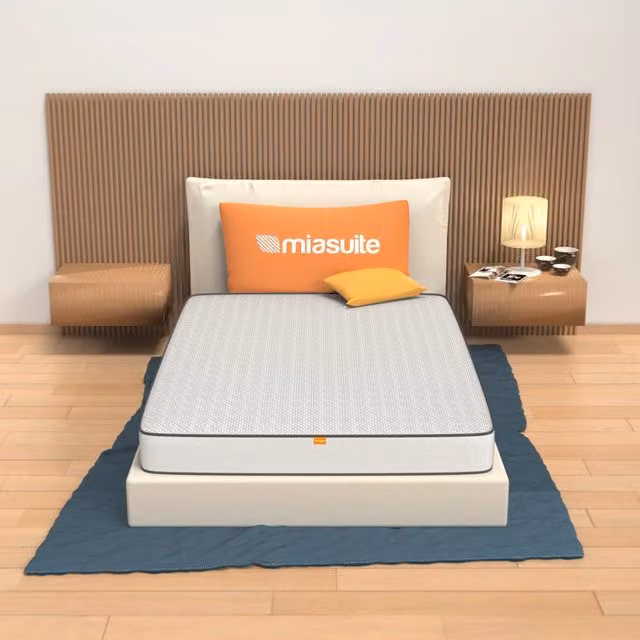 Materasso Matrimoniale Alla Francese MIASUITE Smart H18 in Waterfoam Bianco L: 140 cm, P: 200 cm, H: 18 cm