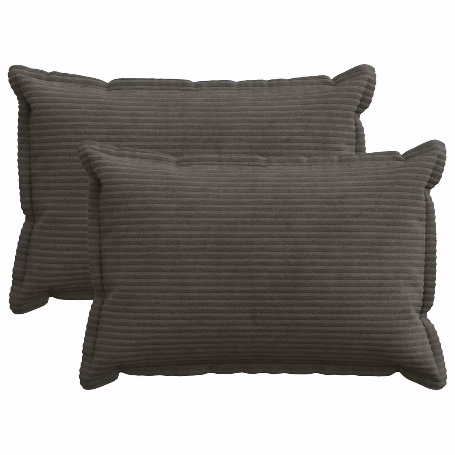 Set di 2 federe vidaXL HOUTEN in velluto a coste, colore antracite, L 50 cm x P 30 cm