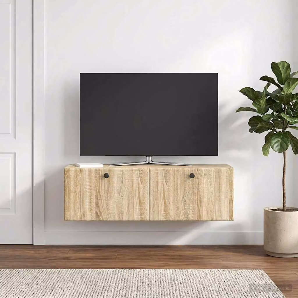vidaXL Mobile Porta TV da Muro Moderno in Rovere Sonoma, L 98 x P 31 x H 30 cm