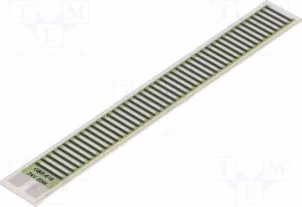 1 x Resistenza: resistenza riscaldante a film spesso, 20W, 28,8Ω, 300°C, codice prodotto GBR-619-24-20-2, resistenza riscaldante