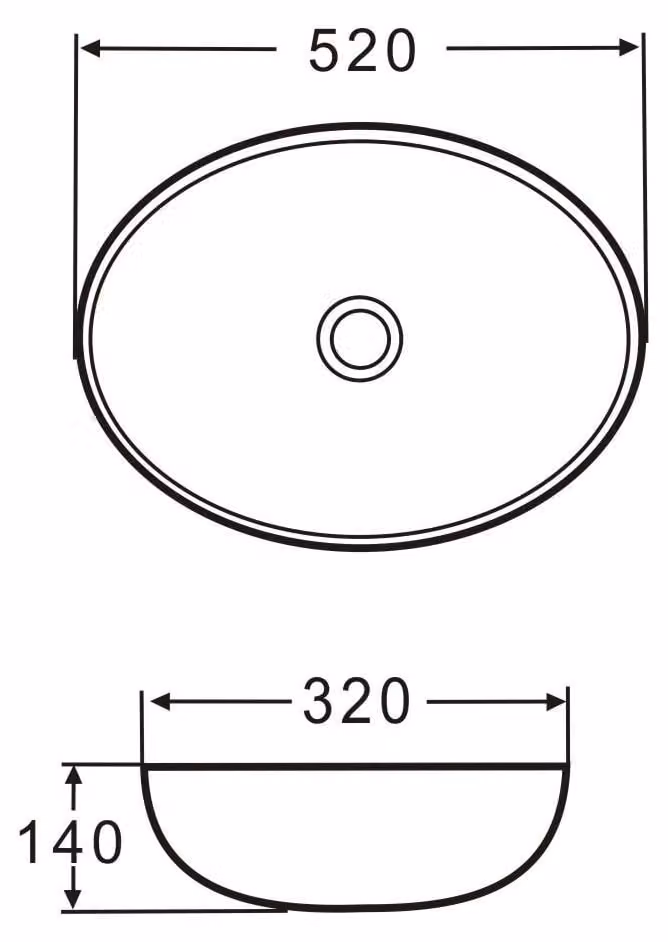 Lavabo da incasso in Vetroceramica, modello Aufsatz, colore bianco brillante, dimensioni 52 cm