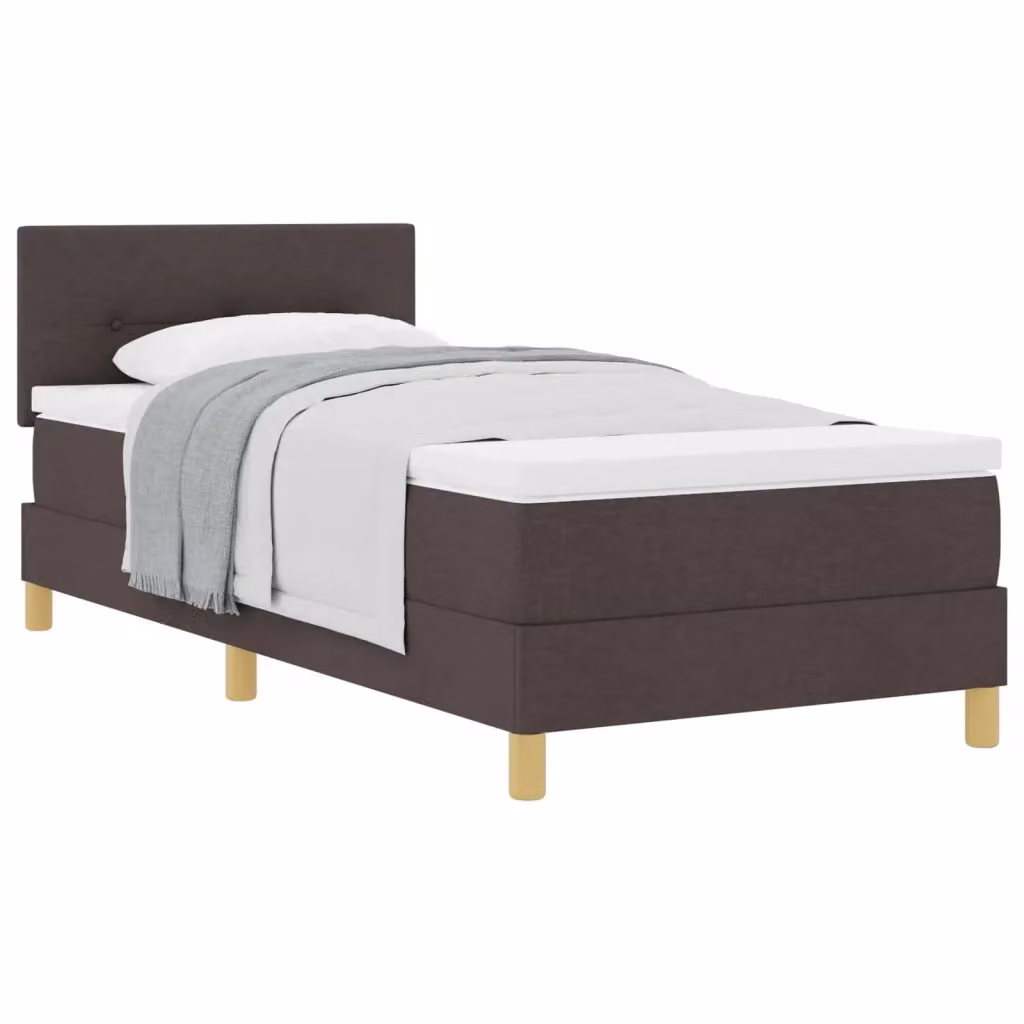 Letto ibrido moderno vidaXL con cassetti in legno e tessuto marrone L: 90 cm, P: 190 cm, H: 140 cm – 2