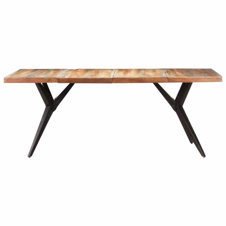 vidaXL Tavolo da pranzo 200x90x76 cm in legno massiccio antico