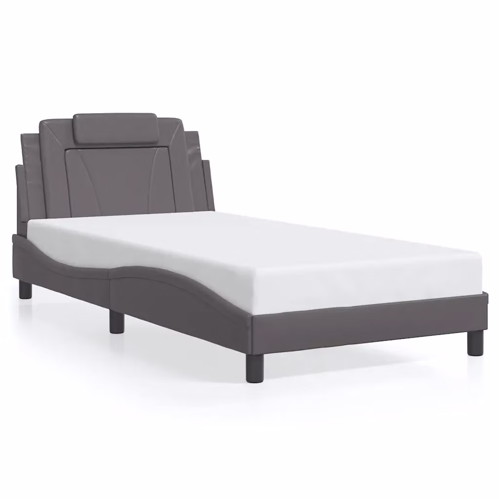 Letto giroletto Viana vidaXL in similpelle grigia con doghe in legno, L/P/H: 218 x 105 x 150 cm – 2