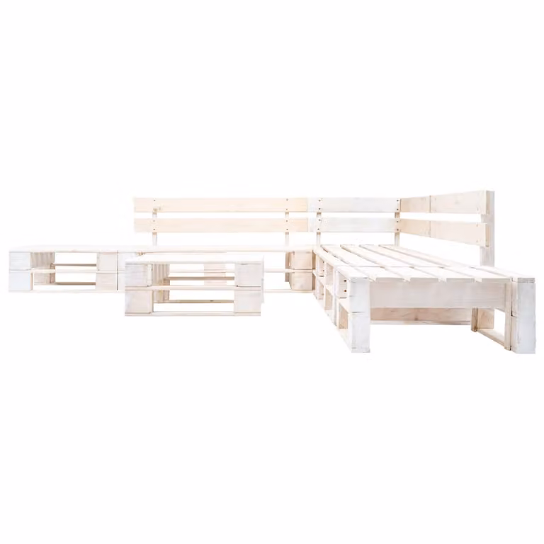 vidaXL set salotto pallet 6 pezzi legno bianco