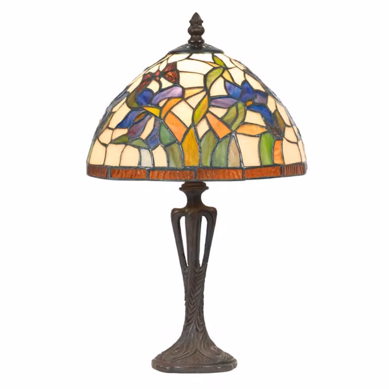 Artistar Lampada da tavolo Tiffany ELANDA, Multicolore, Soggiorno / Sala da pranzo, Metallo, Tiffany, Lampada da tavolo