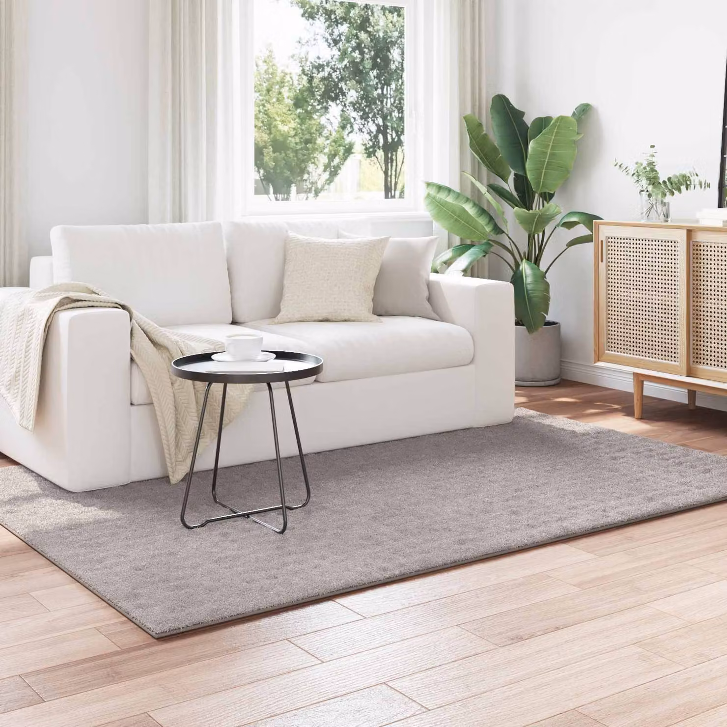 Tappeto per area vidaXL SIROLO moderno in poliestere, colore sabbia, L: 230 cm, P: 160 cm