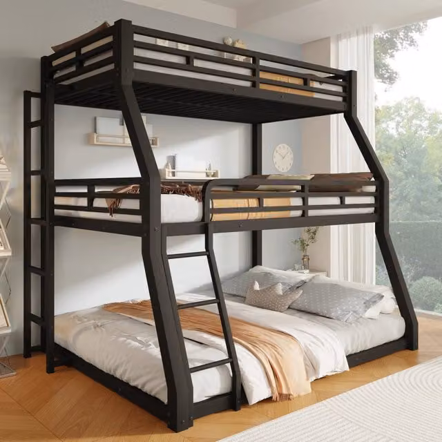 letto a castello metallo nero 147 x 213 cm