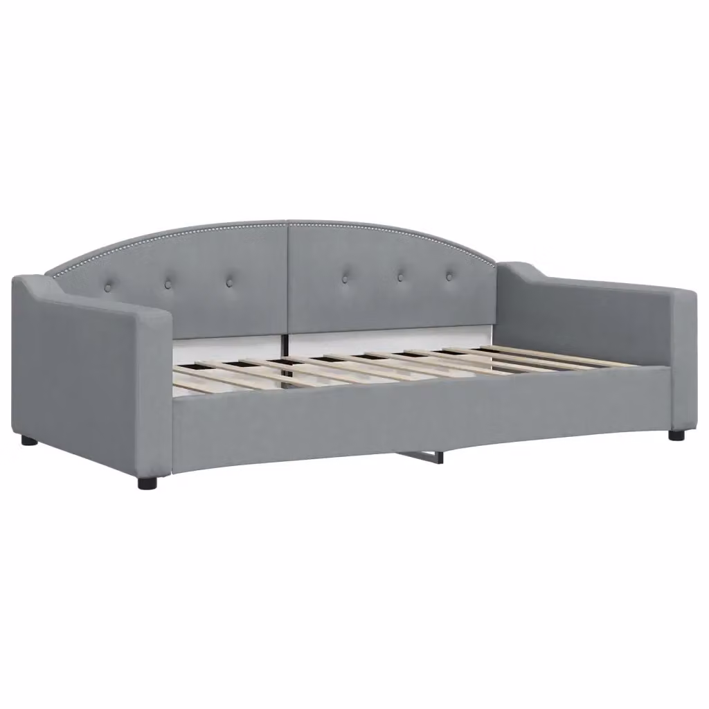 Letto da Giorno Moderno vidaXL in Tessuto Grigio con Struttura in Metallo e Legno – 2