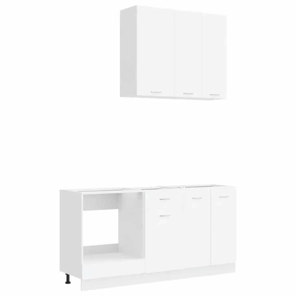 Unità cucina moderna vidaXL in 5 pezzi bianco opaco in legno MDF – 2