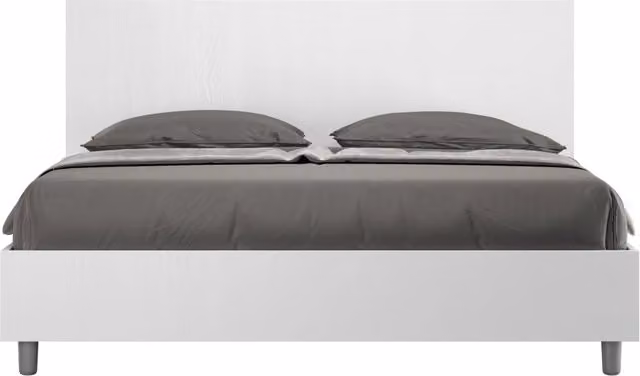 BS COM Letto matrimoniale con rete 160x200 bianco frassino