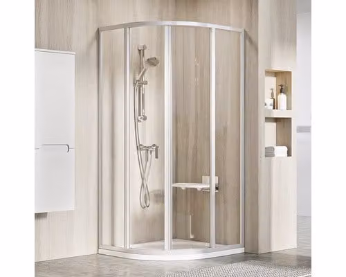 Cabina doccia RAVAK SKCP4-90 195 doppia porta satinata+trasparente 3117OU02Z1