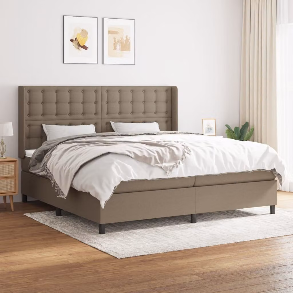 Maison Exclusive - Giroletto a Molle con Materasso Tortora 200x200 cm in Tessuto