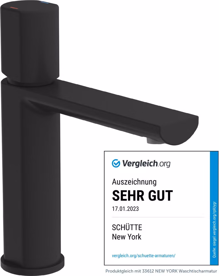 Miscelatore per lavabo SCHÜTTE NEW YORK Nero opaco