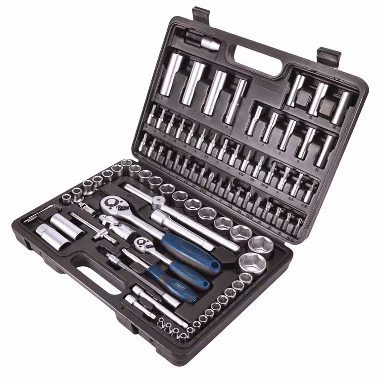 Valigetta attrezzi Scheppach TB94 | 94 pezzi set di chiavi a bussola scatola di cricchetti scatola di dadi scatola di bit scatola di attrezzi
