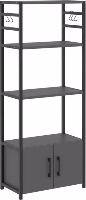Scaffale design intramontabile soggiorno camera da letto mobile portaoggetti da cucina 139 x 56 x 30 cm nero antracite 03_0011174