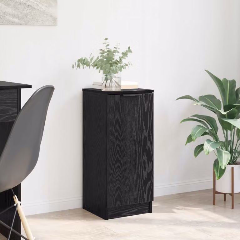 Credenza moderna vidaXL in legno ingegnerizzato MDF, colore nero, L/P/H: 30 x 30 x 70 cm