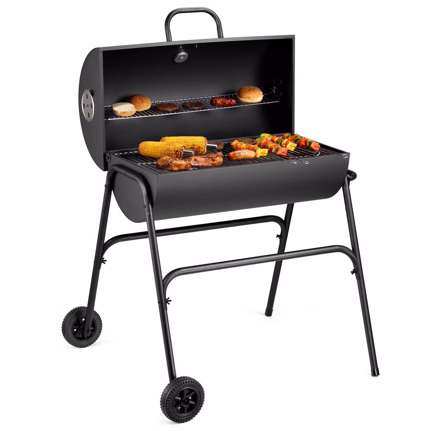 VonHaus Barbecue a Carbone – Barile, 2 in 1 Barbecue e Affumicatore Portatile