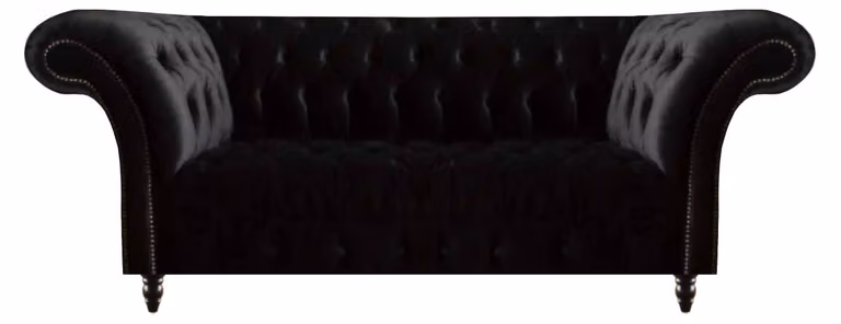 Komplett Schwarze Chesterfield Couch Designer Textilsofas Polstercouch