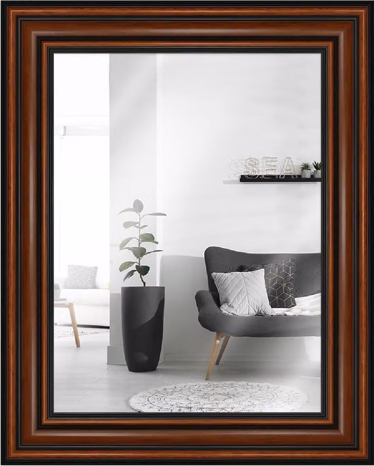 Specchio da parete in legno di quercia anticato, 30x90 cm - MendeFrames H017