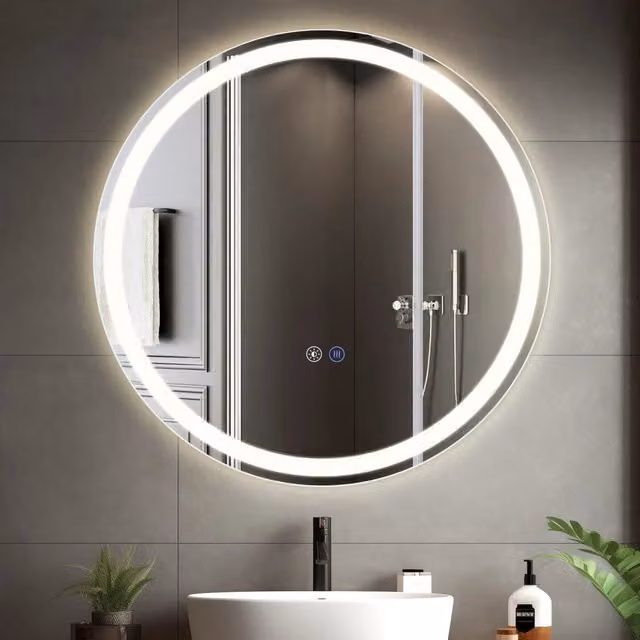 ZMH Specchio da Bagno con Luce LED Rotondo 80 cm con Interruttore Touch e Sensore IP44 Dimmabile 3000-6500K