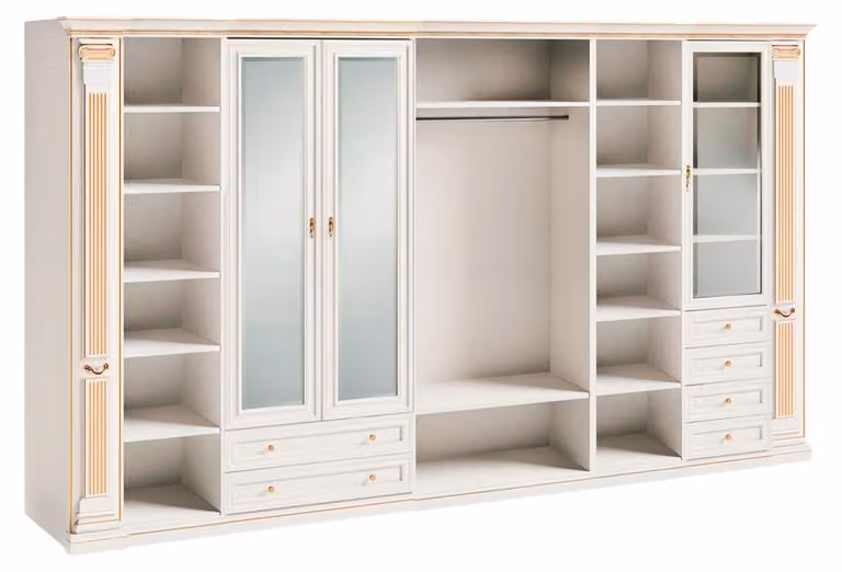 Weiße Stilvolle Kleiderschränke Schlafzimmer Luxus Holz Möbel Eckschrank