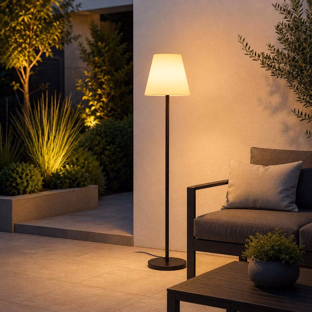Eglo 900296 ALGHERA E27 Lampada da terra per esterni Ø390mm Nero Bianco IP44