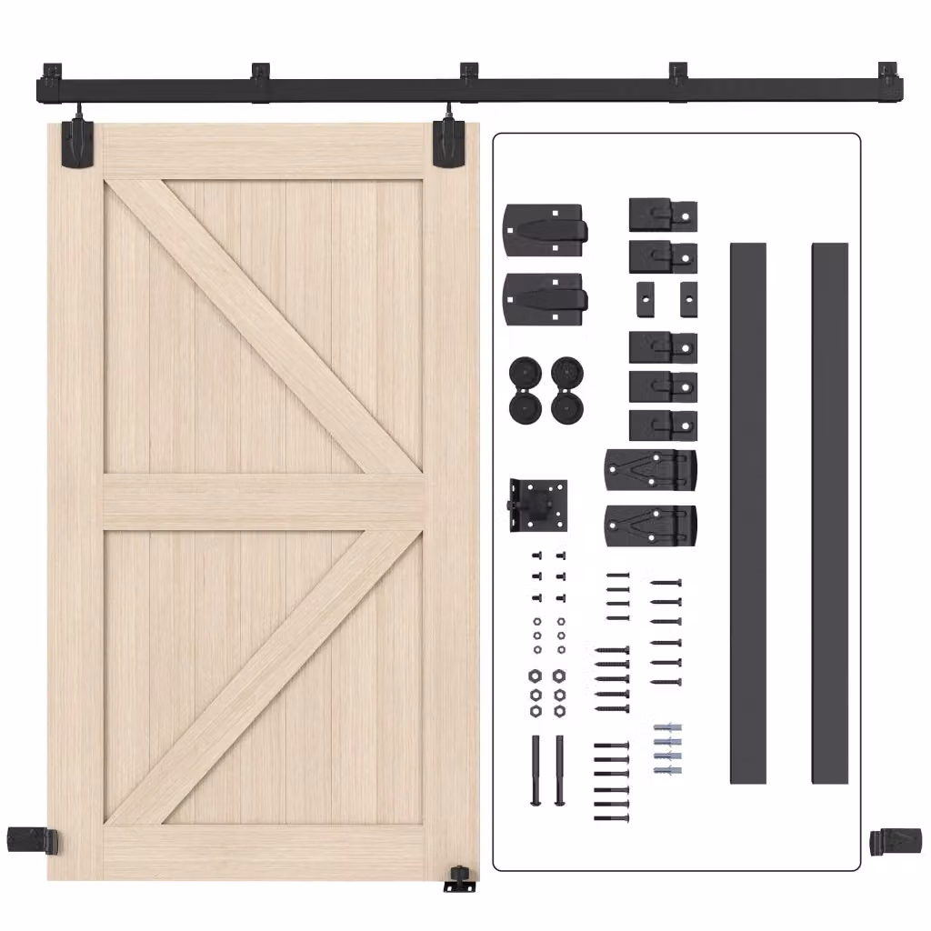 Set hardware Minimal per porte scorrevoli in acciaio inossidabile nero opaco, larghezza: 244 cm – 2