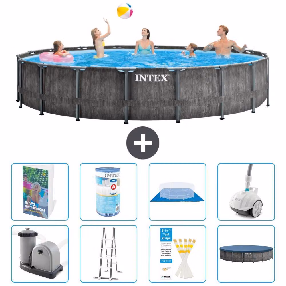 Struttura per piscina a forma di prisma - 549x122 cm - composta da 7 elementi - modello S549