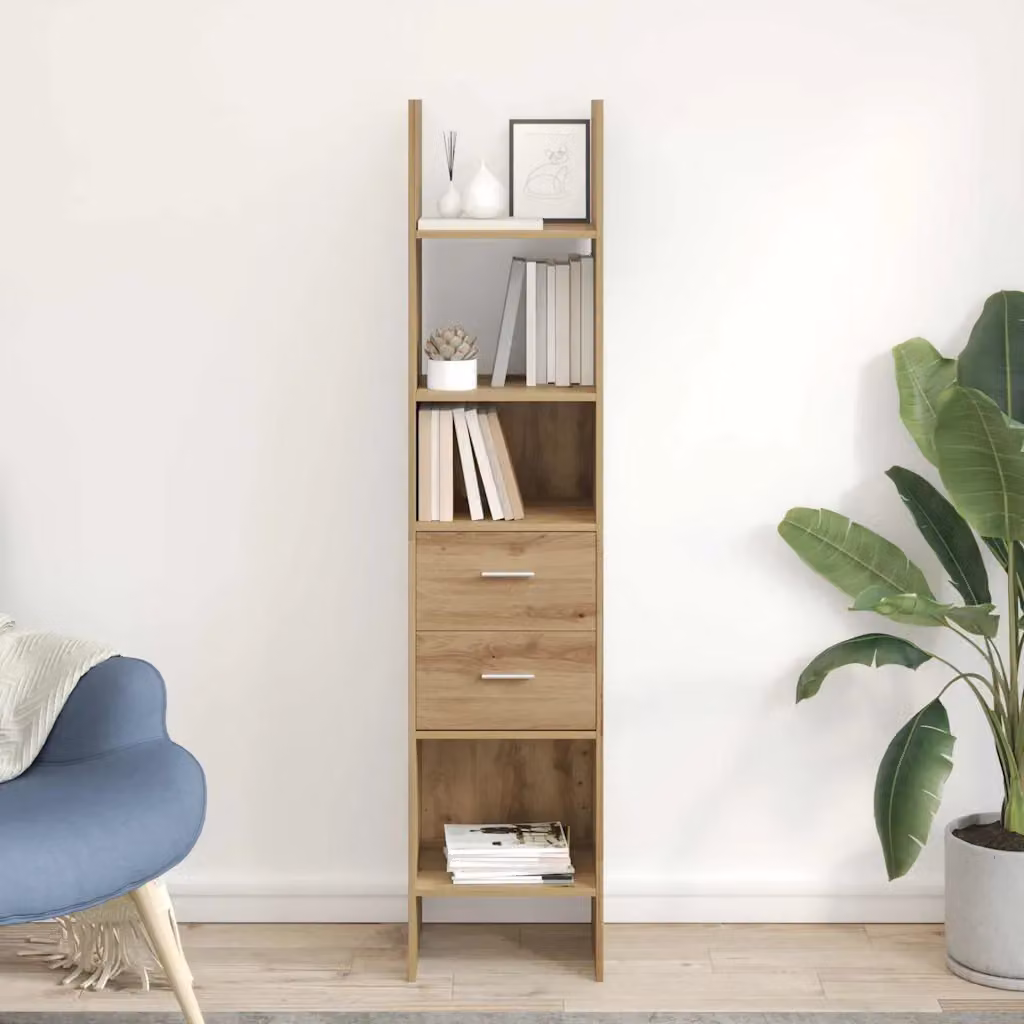 Armadio per libri moderno vidaXL in legno color marrone, L 40 cm, P 35 cm, H 180 cm
