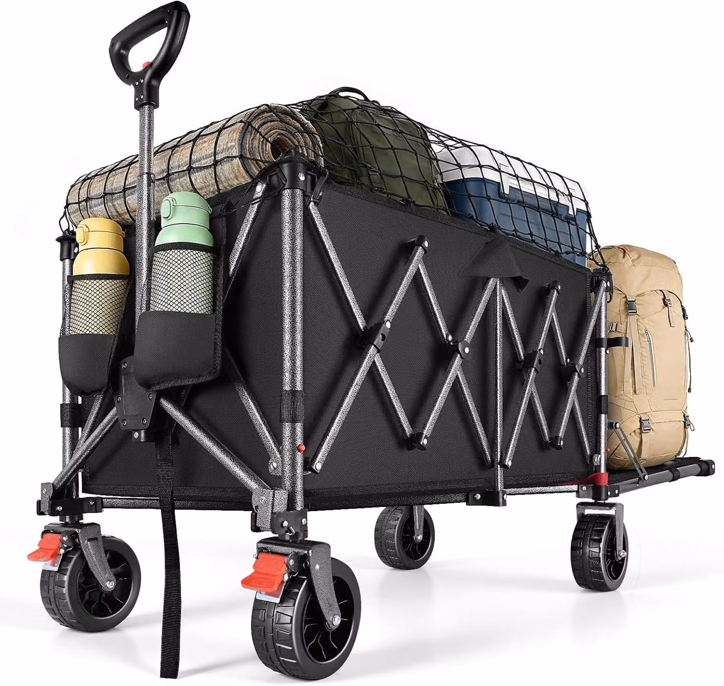 Carrello pieghevole per festival, con una capacità di 270 litri, resistente fino a 180 kg, adatto per l'uso all'aperto