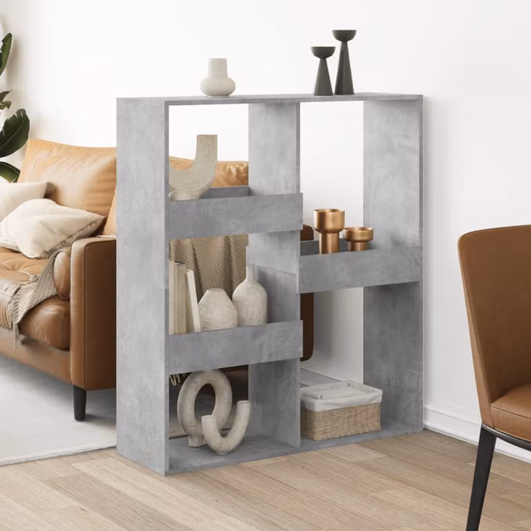 Divisorio vidaXL Grigio Cemento in MDF L: 100 cm, P: 33 cm, H: 115 cm