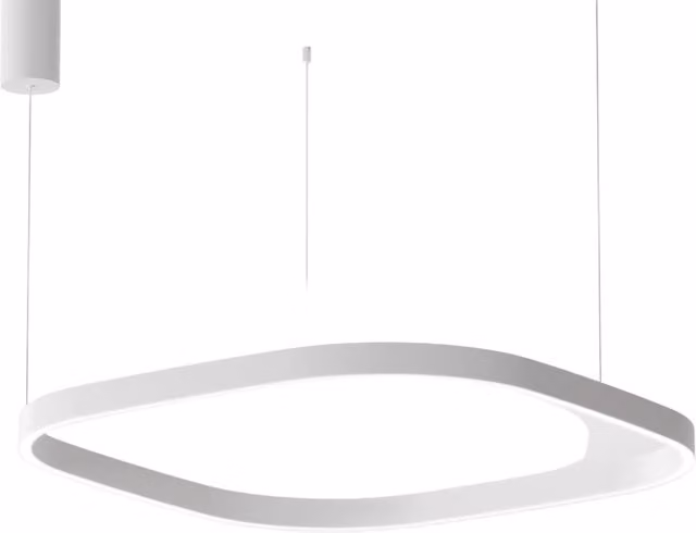 Lampada a Sospensione CRISEIDE S/1G Q Quadrata LED 80W 5300lm 3000K dimmerabile alluminio Bianco satinato - Gealuce