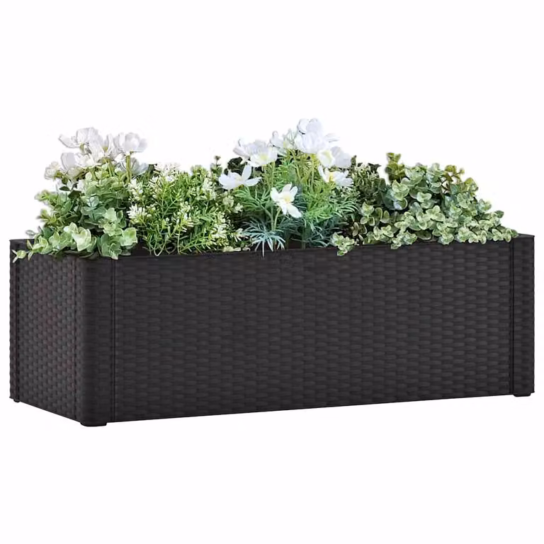 Letto rialzato da giardino con irrigazione vidaXL, colore antracite, L 100 cm x P 43 cm x H 33 cm